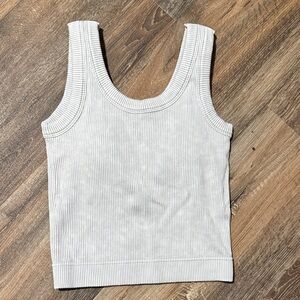 Zenana Outfitters Ribbed Tank Top - Light Gray